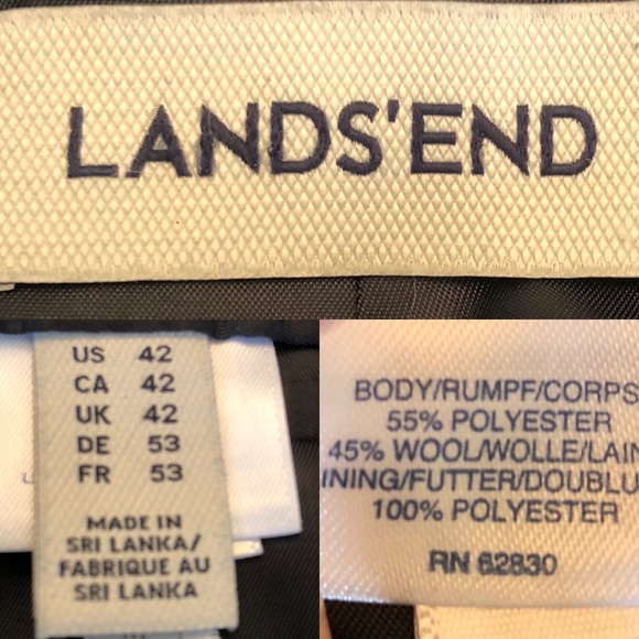 Lands’ End Classic Black Blazer Size 42 - Picture 14 of 15